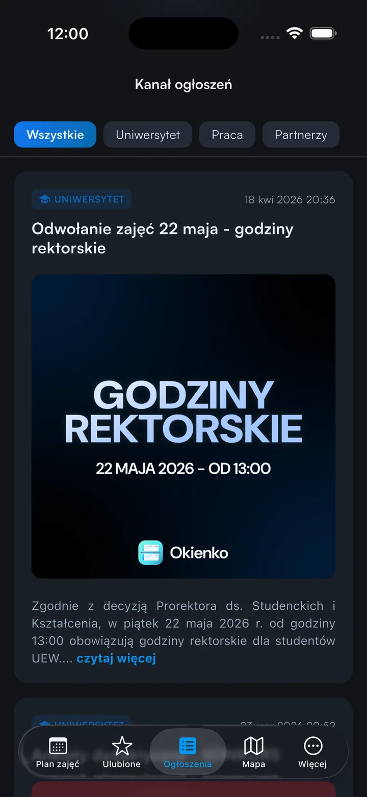 Aktualności i ogłoszenia uczelni